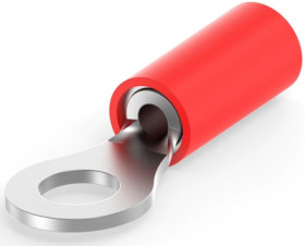 Insulated ring cable lug, 0.26-1.65 mm², AWG 22 to 16, 4.34 mm, M4, red, 320551