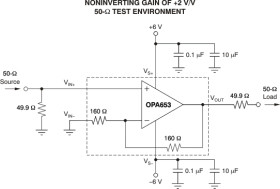500MHz, Fixed Gain of +2V/V, JFET input amplifier