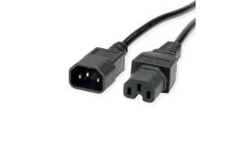 Value Kabel Zasilający Iec320/C14 Męski - C15 Żeński, Czarny, 1,8 M