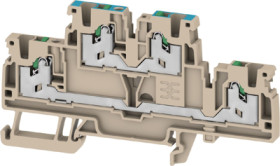 Multi level terminal block, snap-in, 0.34-2.5 mm², 4 pole, 22 A, 8 kV, dark beige, 2902420000