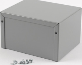 Aluminum enclosure, (L x W x H) 127 x 102 x 76 mm, gray (RAL 7046), IP32, 1411L