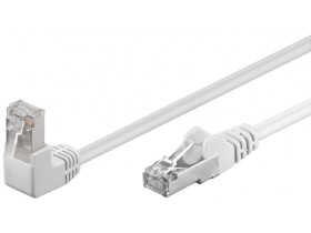 Kabel Patchcord CAT 5e U/UTP (1x90°) RJ45/RJ45 0,25m biały