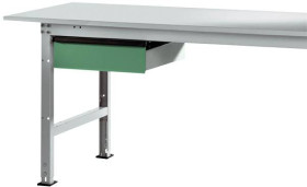 Manuflex AS0006.6011 Pojedyncza kieszeń w Resedazielony RAL 6011, z zamkiem, do głębokości stołu 800 mm, szer. X gł. X w