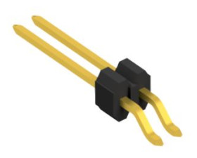 Pin header, 2 pole, pitch 1.27 mm, straight, black, SLVW3SMD0732G