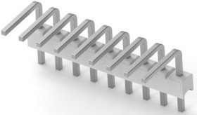 Pin header, 9 pole, pitch 2.54 mm, angled, natural, 3-644457-9