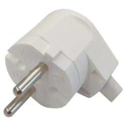 Wtyczka kątowa biała bez uziemienia 2P IP20 250V 16 A 24032