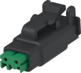 Socket, 2 pole, straight, 1 row, black, DTMH06-2SC