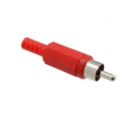Wtyk RCA na kabel czerwony