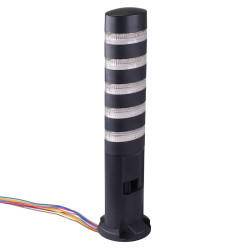 LD6A-5DZQB-RYSGWC Red/Yellow/Blue/Green/White Clear Lens Stack Light LED Tower with Sounder & Flasher Direct Mount 24VAC/DC IDEC