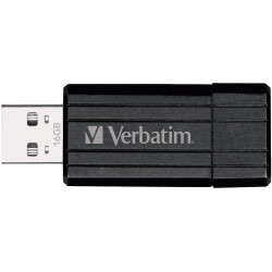 Verbatim 49063 PinStripe USB Drive 16GB - Black