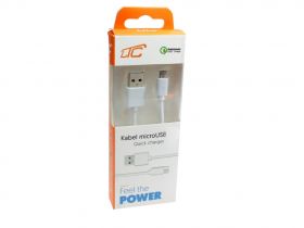 Przyłącze kabel microUSB - USB QuickCharger (1m) -biały