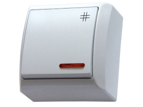 BIS Wyłącznik krzyżowy z podświetleniem pomarańczowym biały ŁN-4BS/00 OSPEL