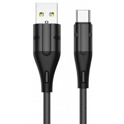 KABEL USB C A1 3,1A LED JELLICO BLACK