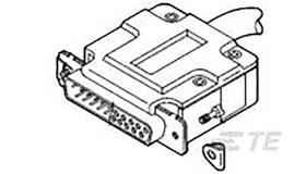 Akcesorium do złącza D-sub Pokrywa tylna/zacisk kabla do Złącza subminiaturowe D AMPLIMITE TE Connectivity