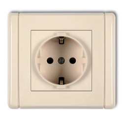FLEXI Gniazdo pojedyncze z/u SCHUKO beżowy 1FGP-1sp