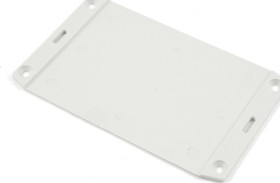 Flange plate, ABS, (L x W x H) 145.9 x 89.99 x 3 mm, gray, for series 1591G, 1591FGGY