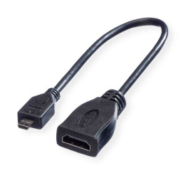 Kabel HDMI 15cm A: HDMI B: Micro HDMI A: Żeńskie B: Męskie High Speed