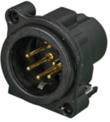XLR panel plug, 5 pole, gold-plated, metal, NC5MBV-B