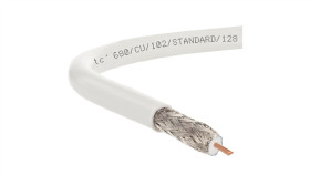 Przewód Antenowy 75Ohm Rg6 2Xshield 1,02/4,7/6,9 Tc6 Cu Ekran 80 Biały Klasa...