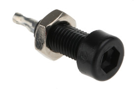 Gniazdo testowe Żeński Połączenie lutowane typ Złącze testowe Czarny 10A Cinch rozmiar 2mm