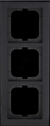 1723-281 Cover frame 3-gang, black - Busch-axcent®