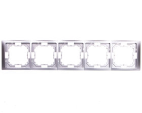 Simon Basic Neos Ramka pięciokrotna srebrny matowy BMRC5/43