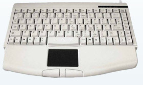 Klawiatura Kompaktowa przewodowa, kolor: Beżowy, PS/2, QWERTY (francuski), Ceratech