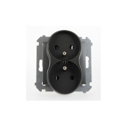 Gniazdo podwójne z uziemieniem do ramek Nature antracyt DGZ2MZN.01/48 Kontakt Simon54