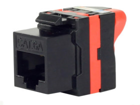 Moduł keystone RJ45 UTP kat.6A nieekranowany przekręcany czarny NEKU