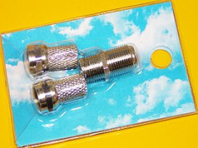 Łącznik F (żeński) + 2 wtyki F - zestaw