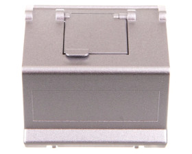 Simon Connect Płytka K45 gniazda teleinformatycznego pojedynczego RJ skośna z przesłoną anozdyzowane aluminium K80/8