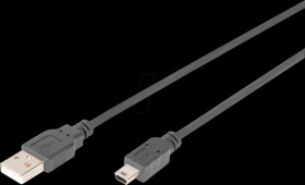 AK-300108-018-S USB 2.0 cable, A connector to mini B connector, 1.8 m