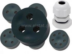 Przepust kabla czarna guma; 3 żyły; PG13,5