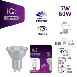 Żarówka LED GU10 IQ-LEDDIM 7W-CW 575lm 6500K barwa zimna ściemnialna 3 lata Gwarancji 35248