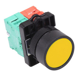 Techna PtecPNYellow Yellow Flush Push Button Switch 10A 1NO-1NC