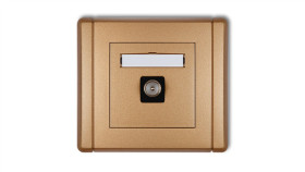 Flexi Gniazdo Antenowe Pojedyncze Tv Złoty Metalik 8Fgtv-1