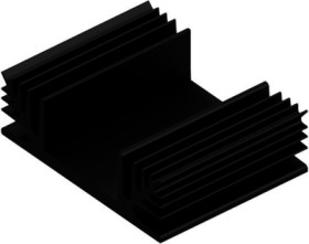Extruded heatsink, (L x W x H) 50 x 65 x 20 mm, 3.5 to 2 K/W, black anodized, 10020610