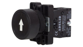 Przycisk Sterowniczy Czarny Z Białą Strzałką Plastikowy As22-Ea3351