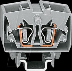 264-726 4-conductor mini feed-through terminal for TS15, up to 2.5 mm²,