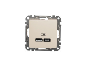 SEDNA DESIGN & ELEMENTS Gniazdo ładowania USB A+C 2,4A beżowe SDD112402 SCHNEIDER ELECTRIC