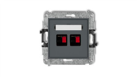 Mini Gniazdo Głośnikowe Podwójne Grafitowy Mat 28Mgg-2