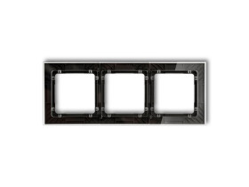 DECO Ramka 3 potrójna uniwersalna transparentna DECO Art - efekt szkła (ramka: transparentna: spód: czarny) transparentny 52-12-