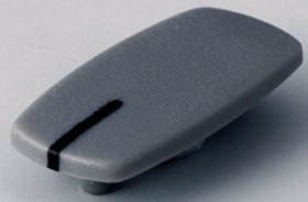 Front cap, with line, dust gray, KKS, for rotary knobs size 16, A5016108