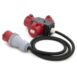 Rozgałęźnik siłowy adapter przenośny IP44 3x32A 5P 400V + 1,5m kabel OPD 5x4mm2 + wtyczka 32A/5 P003WK2M