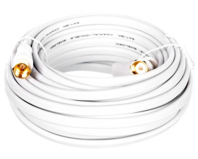 Przewód antenowy satelitarny płaski F 10m biały 67298