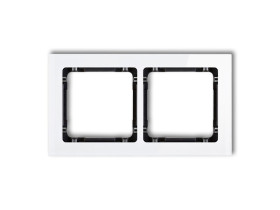 DECO Ramka 2 podwójna uniwersalna - efekt szkła (ramka: biała: spód: czarny) biały 0-12-DRS-2 KARLIK