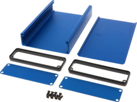Aluminum enclosure, (L x W x H) 160 x 103 x 31 mm, blue, IP54, 1455L1601BU