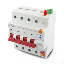 Tuya - 3-fazowy bezpiecznik WiFi z miernikiem energii - 4P 63A - RTX WCB63-4P