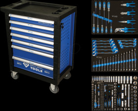 BT153207 Workshop trolley with 7 drawers and 207 tools