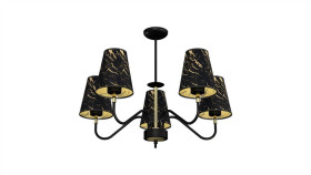 Lampa Wisząca Hermes Black/Gold 5Xe27 Mlp7282 Milagro